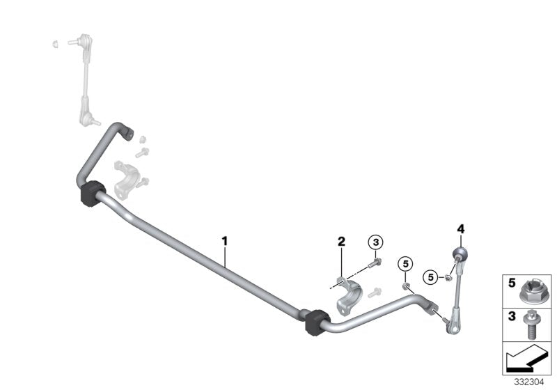 Genuine BMW 31356799091 Stabilizer Front With Rubber Mounting (Inc. i3 60Ah Rex, i3 120Ah Rex & i3 60Ah) | ML Performance UK UK Car Parts