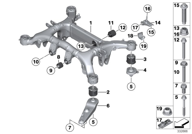 Genuine BMW 33316794666 RR4 Rear Axle Carrier (Inc. 760i, 740i & 730Li) | ML Performance UK UK Car Parts