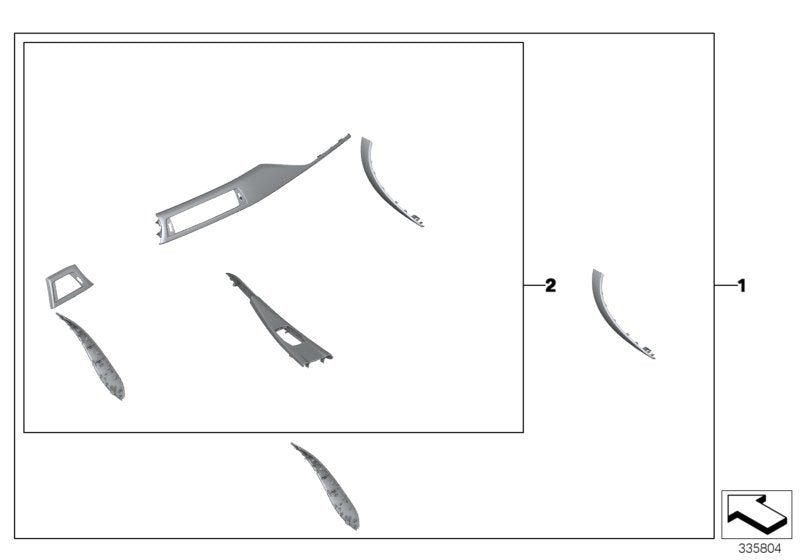 Genuine BMW 51952350474 F32 F32 Interior Trim Covers Carbon/Alcantara M PERFORMANCE (Inc. 420iX, 428iX & 428i)