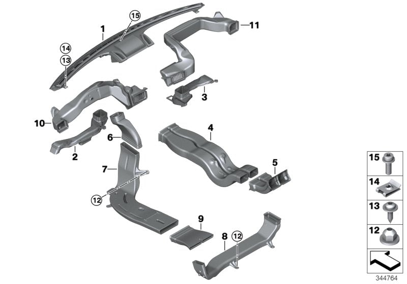 Genuine BMW 64229252347 F15 F16 Air Duct, Footwell, Driver's Side (Inc. X6) | ML Performance UK UK Car Parts