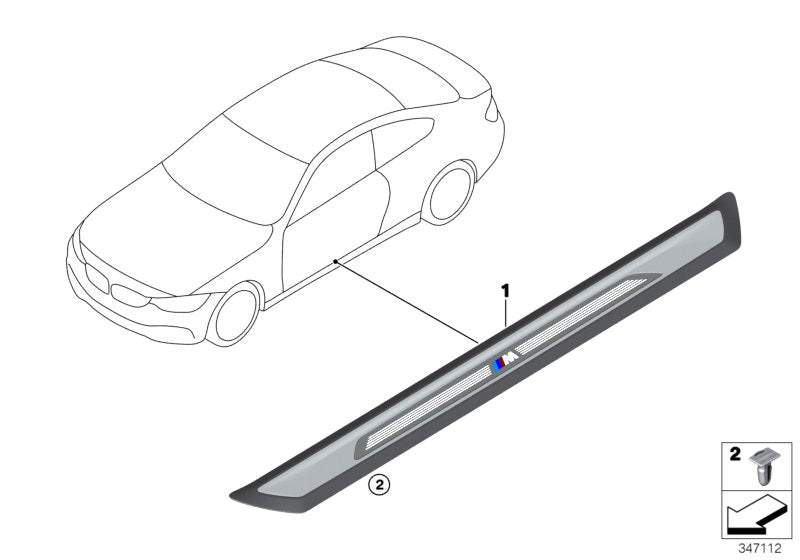 Genuine BMW 51478054525 Cover, Entrance -M- (Inc. 440i, 420d & 430d) | ML Performance UK UK Car Parts