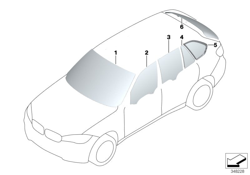 Genuine BMW 51377305769 Side Window, Green Fixed, Rear Left Version for strip (Inc. X5) | ML Performance UK UK Car Parts