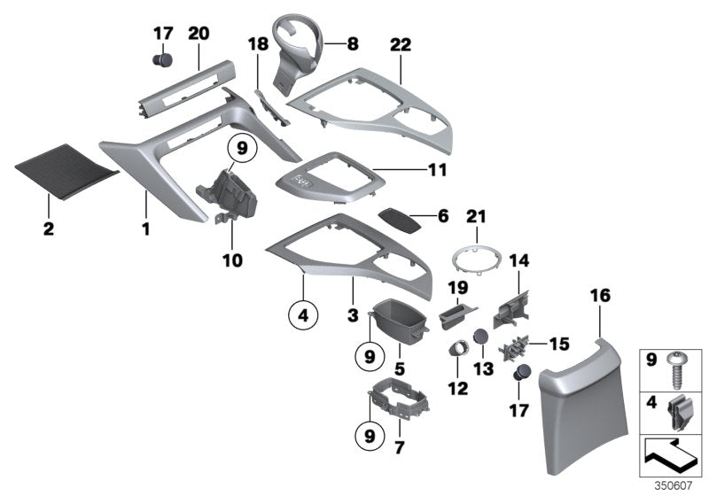 Genuine BMW 51169252846 E84 Cover, Center Console, Satinsilber Matt Left hand drive (Inc. X1) | ML Performance UK UK Car Parts