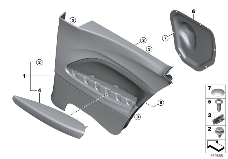 Genuine BMW 51437485989 F22 Lateral Trim Panel Rear Left ANTHRAZIT/GRAU (Inc. 225d, 230i & 230iX) | ML Performance UK UK Car Parts