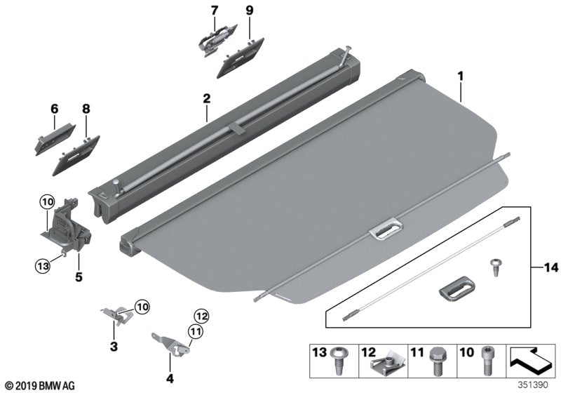 Genuine BMW 51477268029 Bracket, Cover/Partition Blind, Left (Inc. 325d, 328i & 328dX) | ML Performance UK UK Car Parts