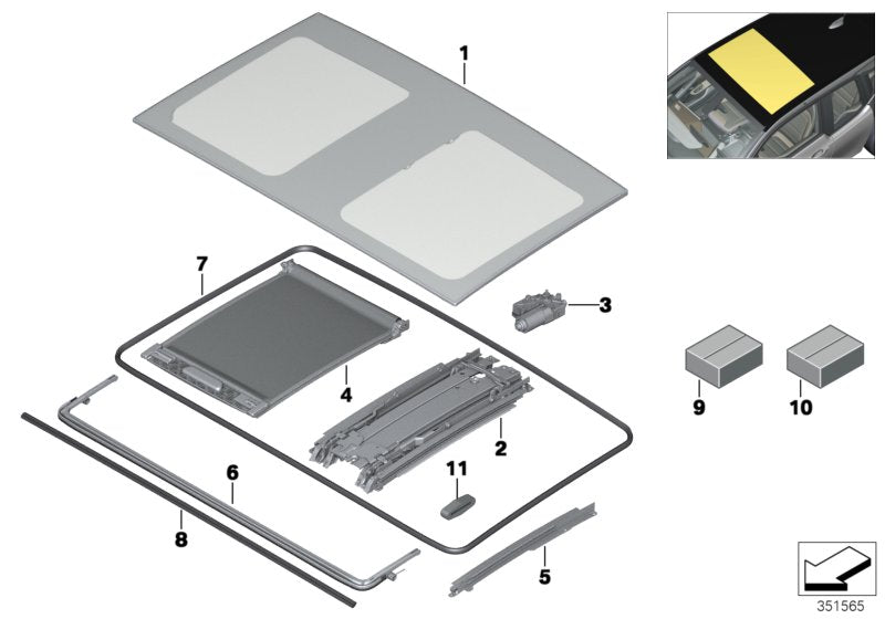 Genuine BMW 54107361004 Seal For Moonroof (Inc. i3s 94Ah Rex, i3 120Ah Rex & i3 94Ah) | ML Performance UK UK Car Parts