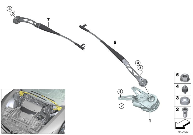 Genuine BMW 61617310791 I15 I12 Wiper Motor Left (Inc. i8) | ML Performance UK UK Car Parts