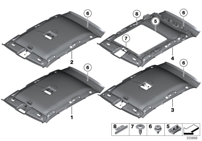 Genuine BMW 51442994084 E84 Headlining Panoramic Roof BEIGE (Inc. X1) | ML Performance UK UK Car Parts