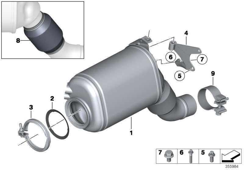 Genuine BMW 18308571007 F15 F16 At-Diesel Particulate Filter (Inc. X5 & X6 30dX) | ML Performance UK UK Car Parts