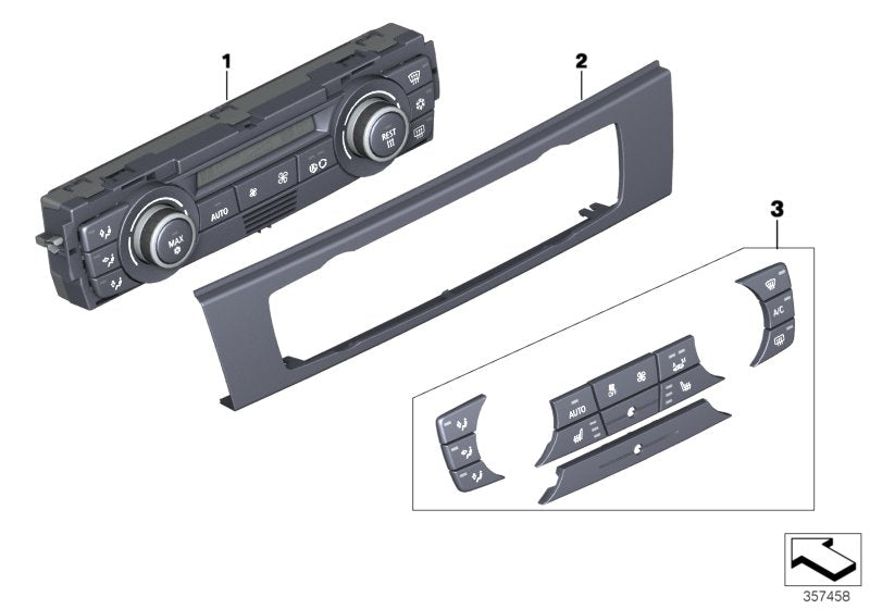 Genuine BMW 64119199261 E93 E92 Automatic Air Conditioning Control CHROM PEARLGREY (Inc. 330i, 328xi & 335d)