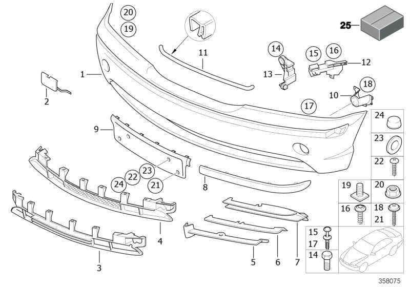 Genuine BMW 51118192878 E46 Grid, Right SCHWARZ MATT (Inc. 328i, 330i & 325i) | ML Performance UK UK Car Parts