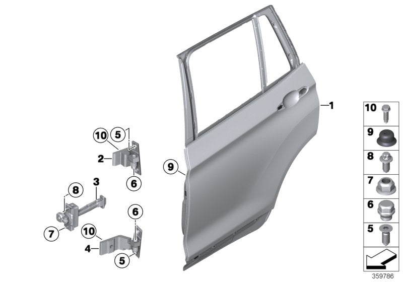 Genuine BMW 41527200244 F25 E70 F16 Right Upper Rear Door Hinge (Inc. X5) | ML Performance UK UK Car Parts