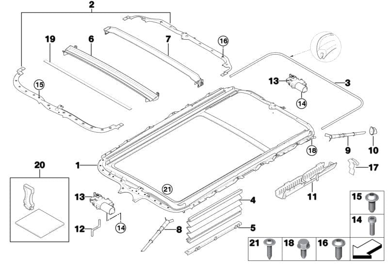 Genuine BMW 54137127567 E53 E91 Rain Gutter, Front (Inc. 320xd, X5 3.0d & 316d) | ML Performance UK Car Parts