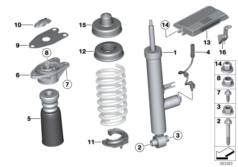 Genuine BMW 37126793877 F30 Shock Absorber, Rear (Inc. 330dX, 335iX & 320dX)