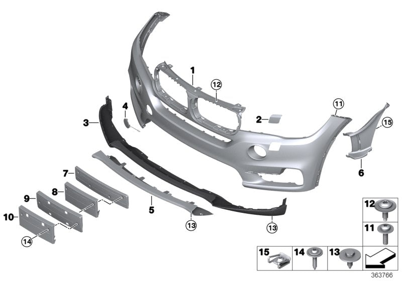 Genuine BMW 51117379416 F15 TriCover, Bumper, Primed, Front PMA / SRA (Inc. X5) | ML Performance UK UK Car Parts