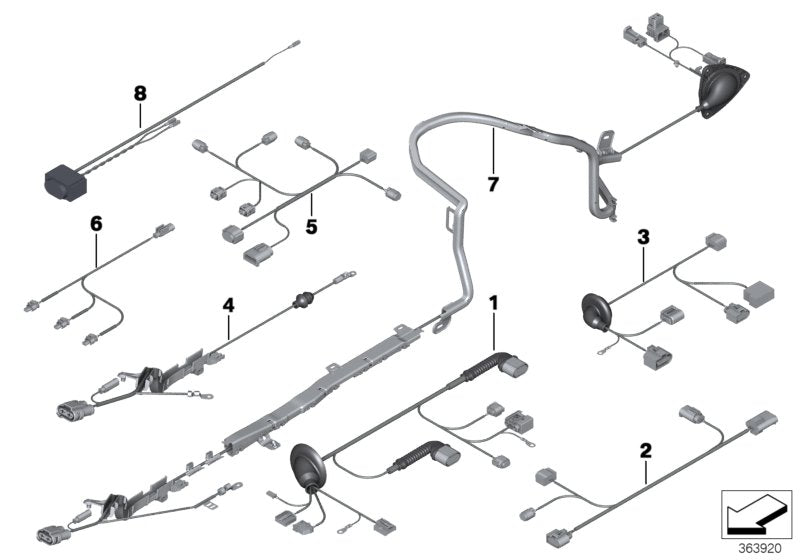 Genuine BMW 61129250868 Wiring Harness, Electric Parking Brake M- SPORT (Inc. M6) | ML Performance UK UK Car Parts