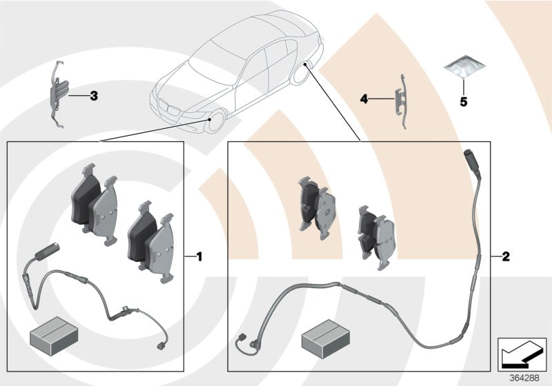 Genuine BMW 34212468437 Set Of Brake Pads With Wear Sensors VALUE LINE (Inc. 328iX, 335i & 340i) | ML Performance UK UK Car Parts