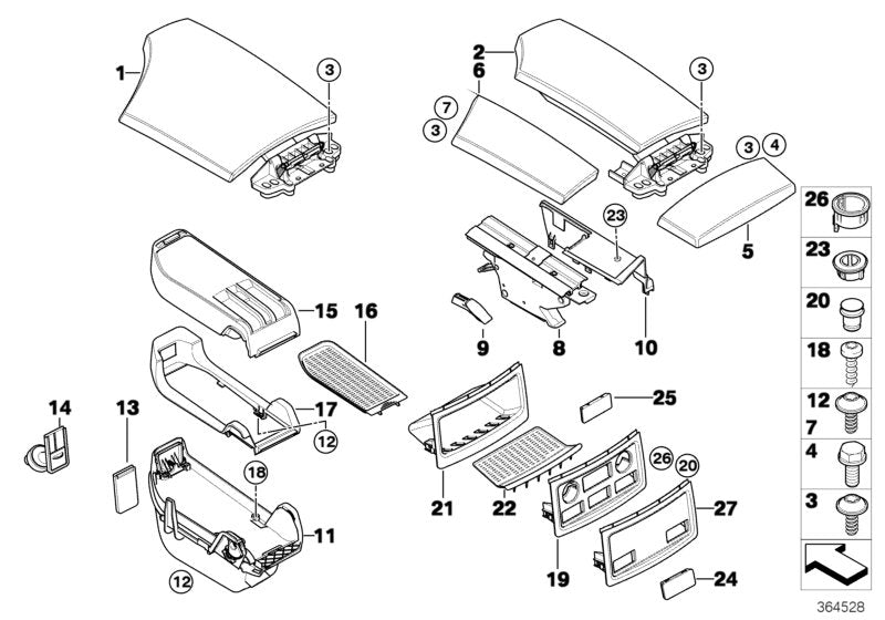 Genuine BMW 51169115928 E60 E61 Center Armrest Cover CREAMBEIGE (Inc. 525d, 528i & 535xi) | ML Performance UK UK Car Parts