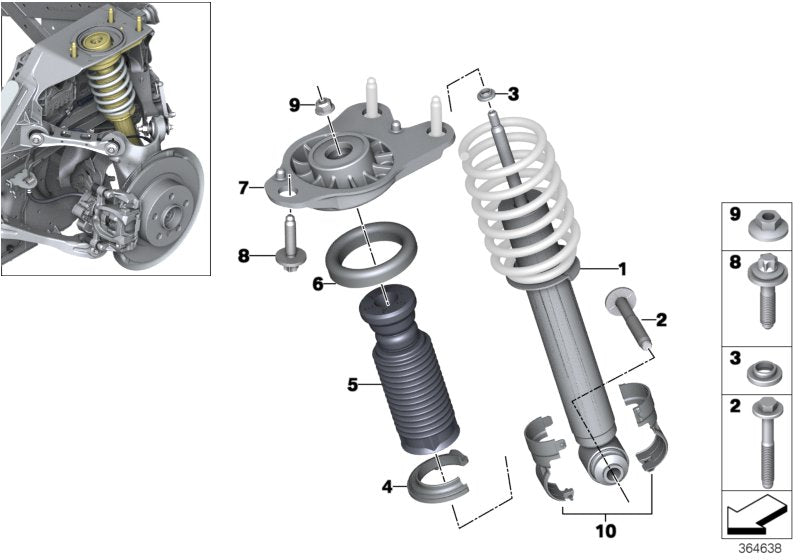 Genuine BMW 33526880101 Shock Absorber, Rear BEV (Inc. i3 120Ah & i3 94Ah) | ML Performance UK UK Car Parts