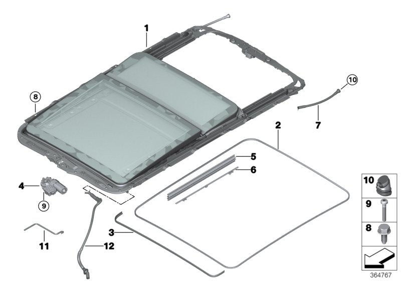 Genuine BMW 54107490098 Panorama Roof ANTHRAZIT (Inc. X5) | ML Performance UK UK Car Parts