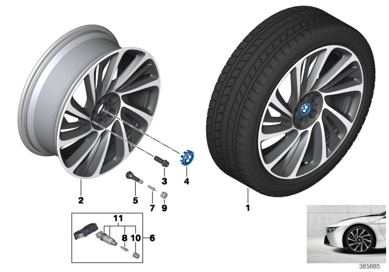 Genuine BMW 36116862896 I15 I12 Alloy Rim Forged Left 7,5JX20 ET:40 (Inc. i8) | ML Performance UK UK Car Parts