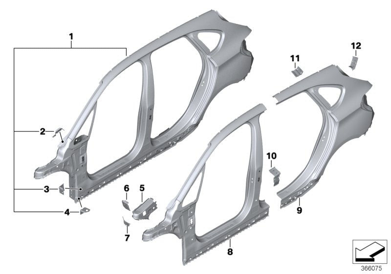 Genuine BMW 41217407907 Reinforcement Plate, C-Pillar, Left (Inc. 225i, 216i & 225xe) | ML Performance UK UK Car Parts