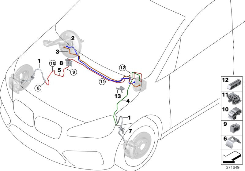 Genuine BMW 34306854263 F46 Brake Hose Front (Inc. X1 & 225xe) | ML Performance UK UK Car Parts