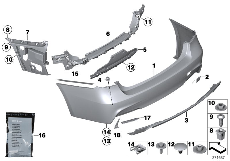 Genuine BMW 51128055978 Guide, Center Rear (Inc. M3) | ML Performance UK UK Car Parts