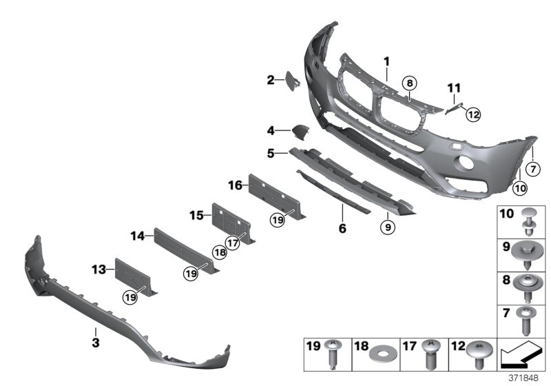 Genuine BMW 51117389911 F26 TriCover, Bumper, Primed, Front I-CAM (Inc. X4) | ML Performance UK UK Car Parts