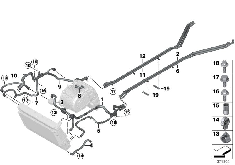 Genuine BMW 17127640849 I15 I12 Line, Coolant Pump-Radiator Connection Refrigerant pipe (Inc. i8) | ML Performance UK UK Car Parts