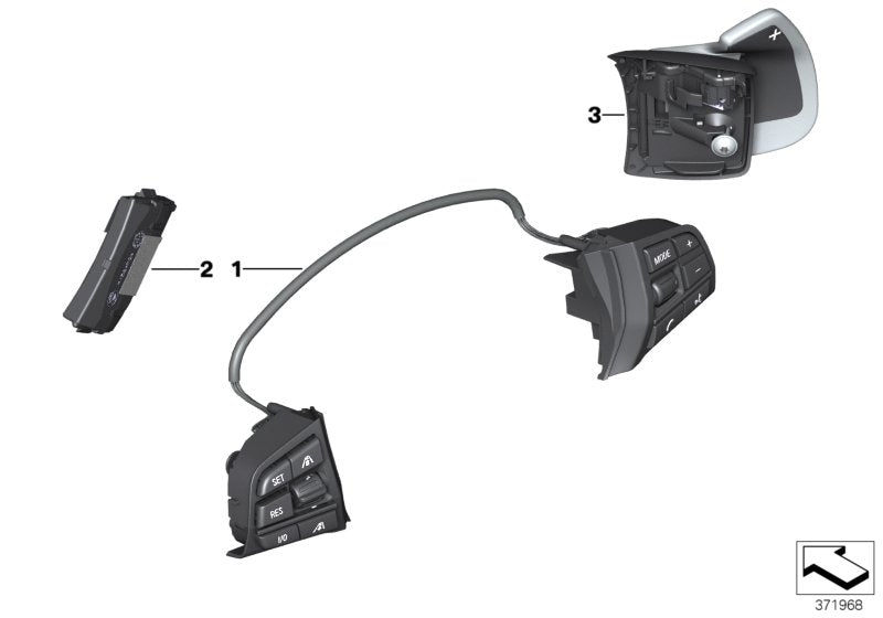 Genuine BMW 61319262709 Switch, Mf Steering Wheel, Sport (Inc. 730Li, 550iX & Hybrid 7L) | ML Performance UK UK Car Parts