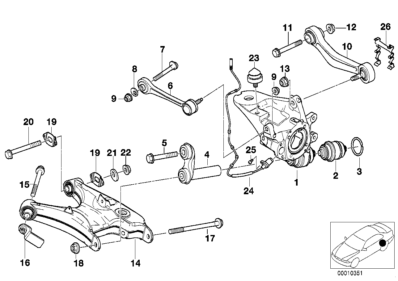 Genuine BMW 33326757320 E39 Wheel Carrier, Rear Right (Inc. 525i, 523i & 530d) | ML Performance UK UK Car Parts