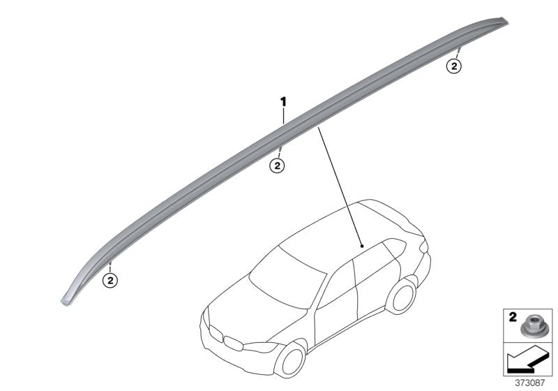 Genuine BMW 51138057755 Roof Railing, Left GLANZSCHWARZ (Inc. X5) | ML Performance UK UK Car Parts