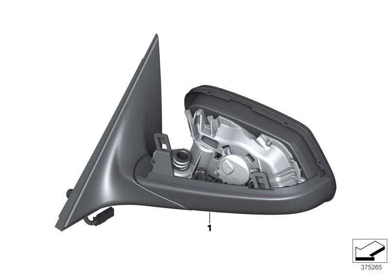 Genuine BMW 51167189653 E60 E61 Exterior Mirror, No Lens, Heated, Left GLANZSCHWARZ (Inc. 525i, 540i & 520i) | ML Performance UK UK Car Parts