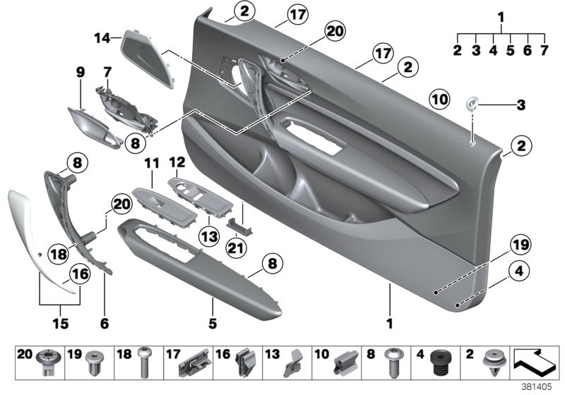 Genuine BMW 51417400436 Door Panel, Leather, Front Right SCHWARZ/ROT (Inc. 228iX, 220d & 230iX) | ML Performance UK UK Car Parts