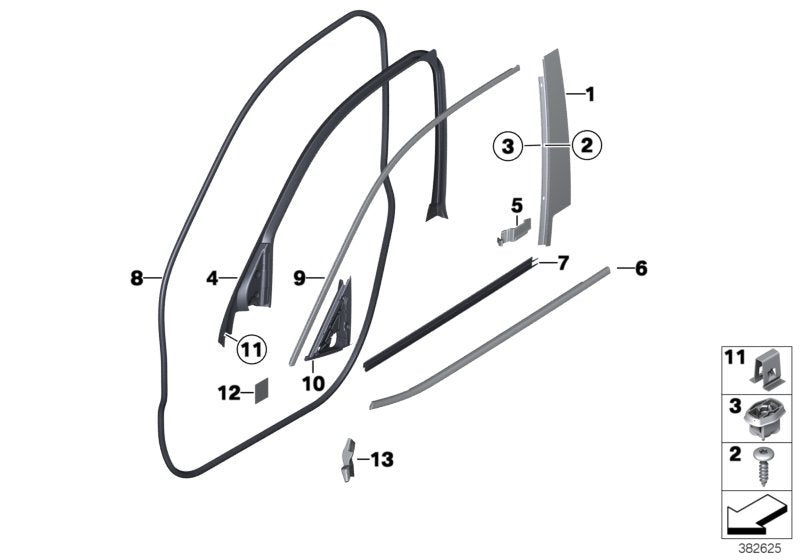 Genuine BMW 51337362502 F25 Seal, Outer Right Mirror Triangle (Inc. X3) | ML Performance UK UK Car Parts