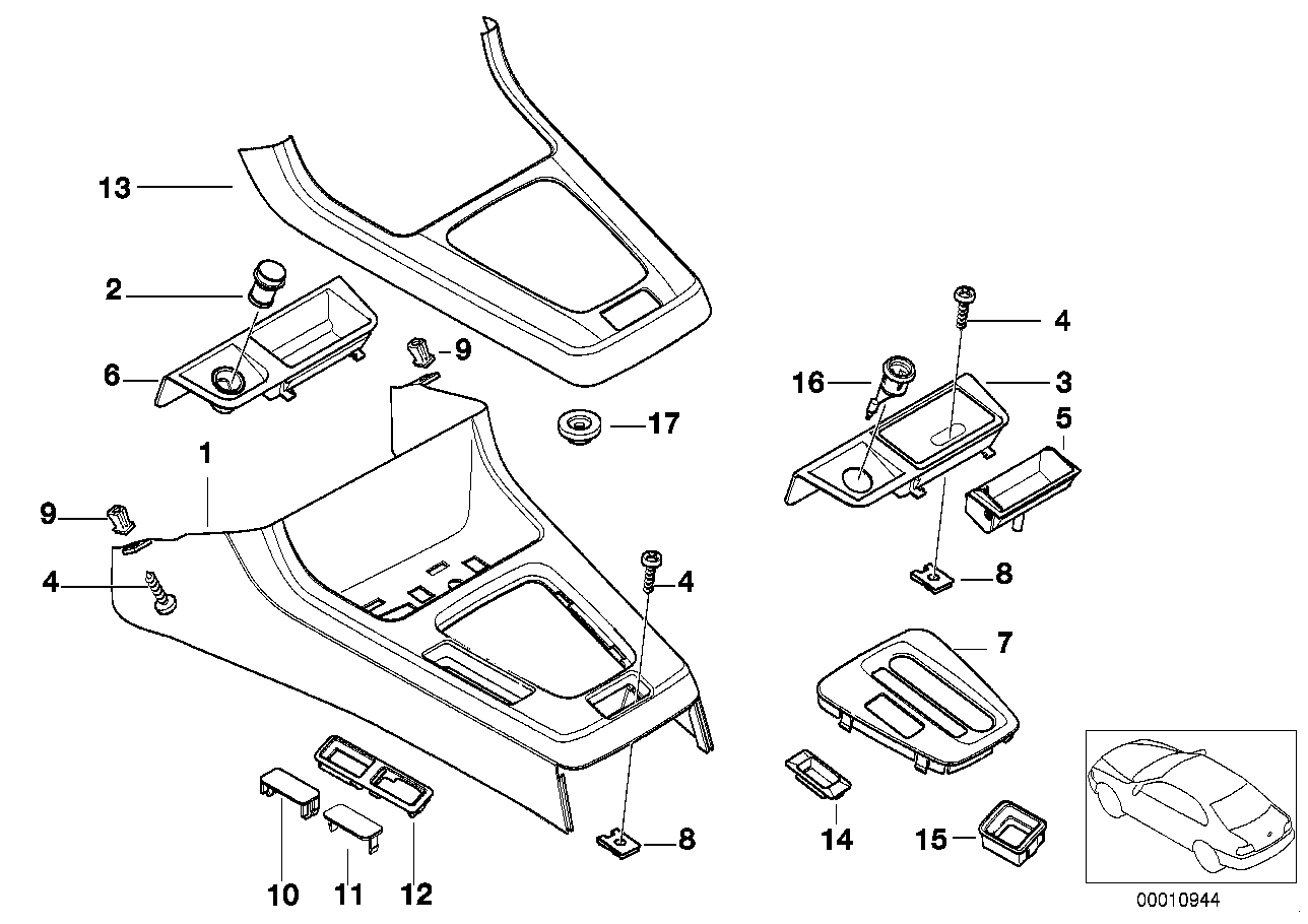 Genuine BMW 51162492465 E36 Switch Cover CHROM (Inc. 316i 1.9, 318tds & 316g) | ML Performance UK UK Car Parts