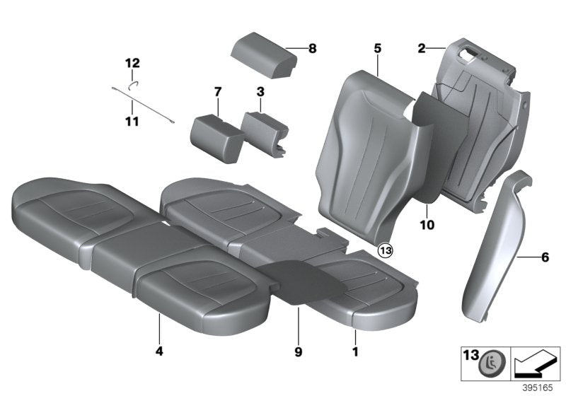 Genuine BMW 52207445140 F15 Basic Backrest Leather Cover, Right LCMY MOKKA (Inc. X5) | ML Performance UK UK Car Parts