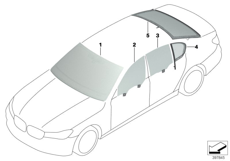 Genuine BMW 51317357271 G11 Green Windshield KAFAS/HUD/IR (Inc. 730Ld, 750LiX 4.4 & 740e) | ML Performance UK UK Car Parts