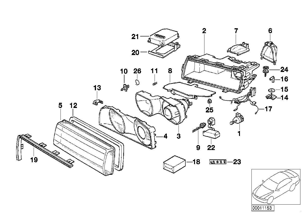 Genuine BMW 63128361278 E38 Low Beam Cover (Inc. 728i, 750iL & 730iL) | ML Performance UK Car Parts