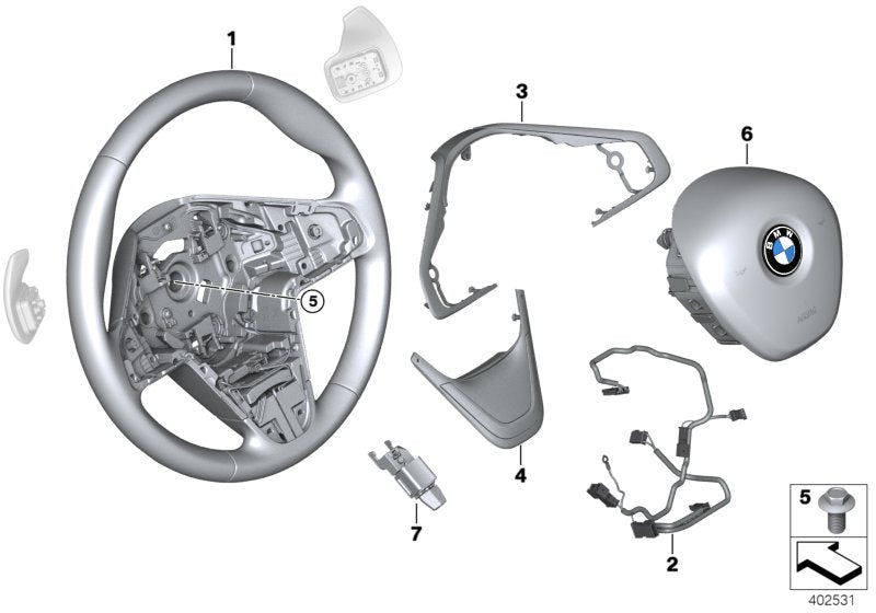 Genuine BMW 32306860361 F39 Sprt St. Wheel, Leather, Shift Paddles (Inc. X2 18dX, 220i & 218d) | ML Performance UK UK Car Parts