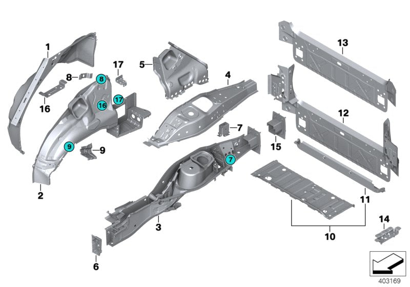 Genuine BMW 41117174321 E72 E70 Rear Silencer Bracket (Inc. X5) | ML Performance UK UK Car Parts