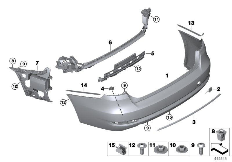 Genuine BMW 51127477803 Bumper Trim Panel, Primed, Rear ZWEIBO./LINES (Inc. 340i & 340iX) | ML Performance UK UK Car Parts