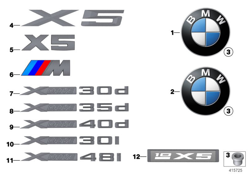 Genuine BMW 51147362481 E70 Label X DRIVE 48I (Inc. X5 4.8i) | ML Performance UK UK Car Parts