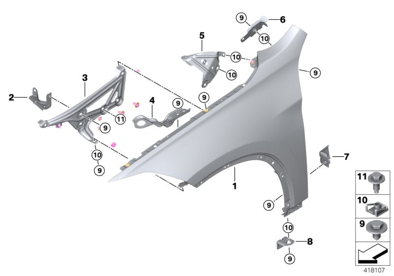 Genuine BMW 41007956399 F39 Bracket For Gas Spring, Left (Inc. X2) | ML Performance UK UK Car Parts