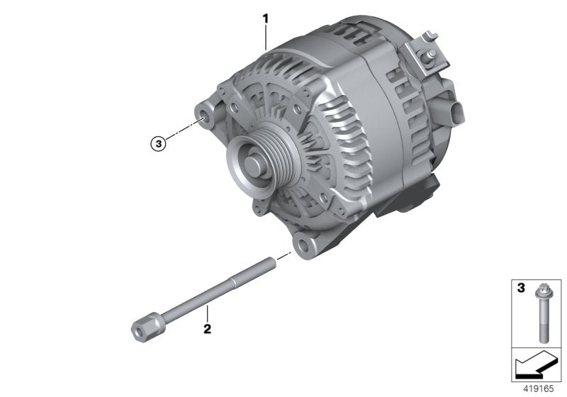 Genuine BMW 12317640875 F45 F20 F23 Exch. Generator DENSO 180A (Inc. 125d, 218dX & 225iX)