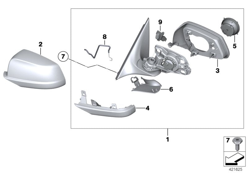 Genuine BMW 51167283664 Outside Mirror W/Out Glass Heated Right SHADOW-LINE (Inc. 535d, 530dX & 550iX) | ML Performance UK UK Car Parts