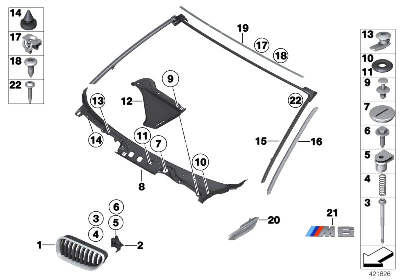 Genuine BMW 51138050520 Trim Grill/Aux. Turn Signal, Front Right M (Inc. M6) | ML Performance UK UK Car Parts