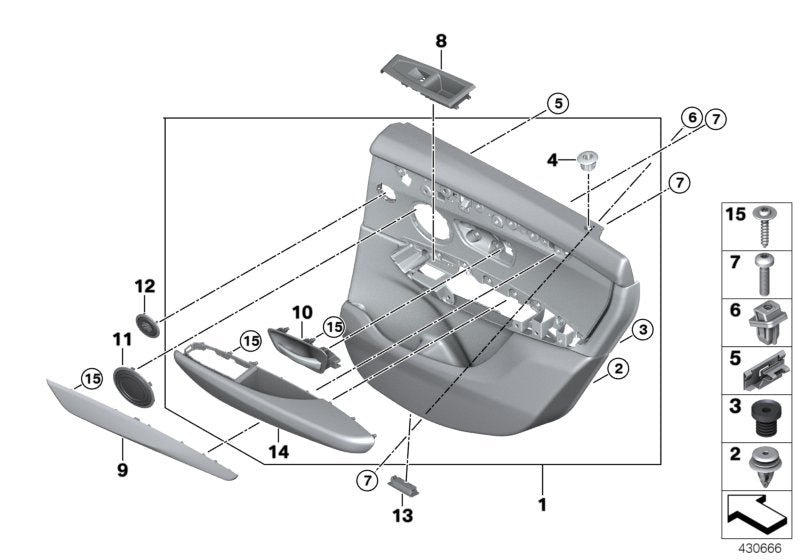 Genuine BMW 51427405007 Door Trim Panel, Rear, Left CANBERRABEIGE (Inc. 220d, 218dX & 216i) | ML Performance UK UK Car Parts