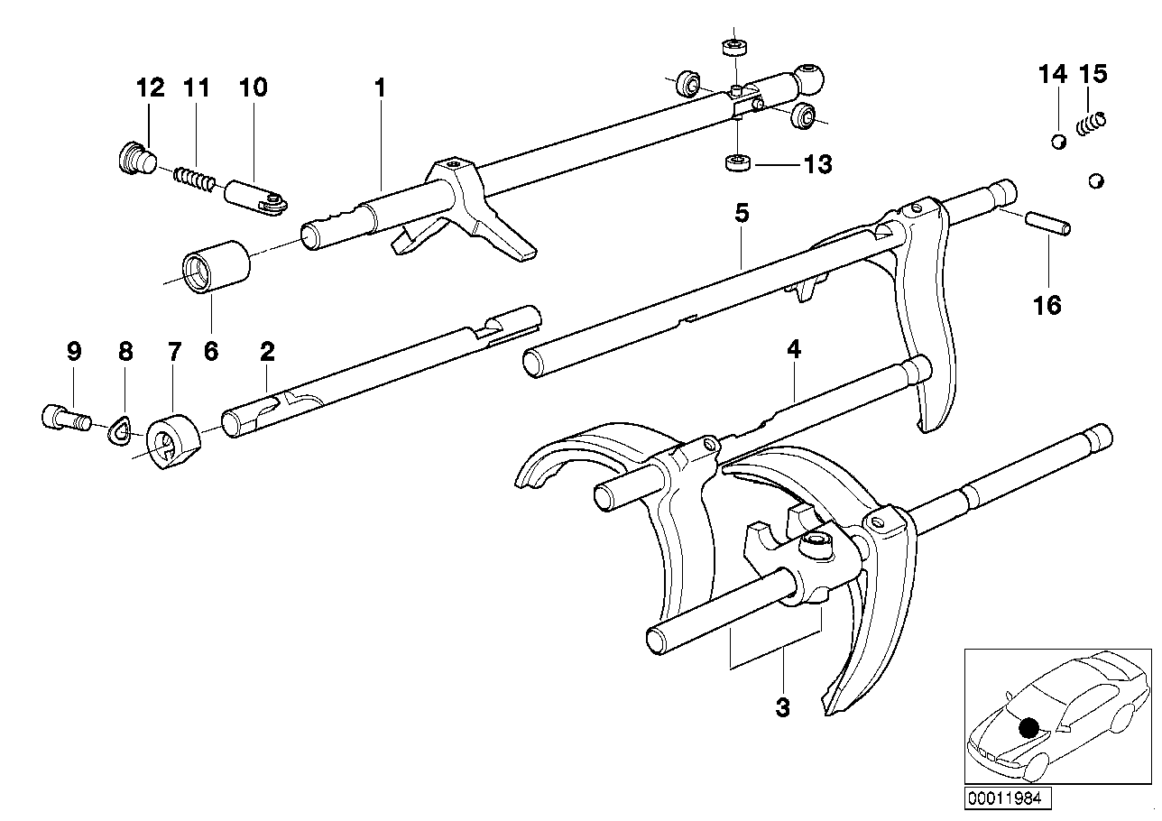 Genuine BMW 23311228270 E24 E28 E34 Shifting Rod 5St And Reverse Gear (Inc. M5 3.6, M5 & M635CSi) | ML Performance UK UK Car Parts